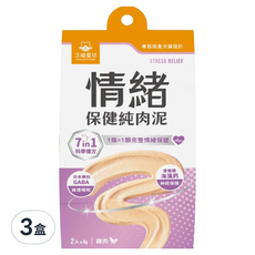 DOG CAT STAR 汪喵星球 情緒保健純肉泥 12g, 壓力緩解/安撫情緒/注意力集中, 2條, 3盒
