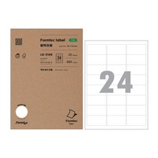 Formtech 分類標籤紙, 24格, 20張