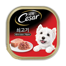 시저 어덜트 강아지 주식 캔, 소고기, 100g, 1개