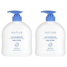 아브카 네이티브 베이비 눈시림 적은 에코 올인원 샴푸 앤 워시, 500ml, 2개