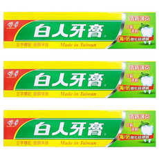 T.KI 白人 牙膏 清新薄荷, 含氟+鈣 強化琺瑯質, 130g, 3條
