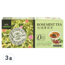 AWAStea 阿華師 零咖啡因玫瑰薄荷茶, 2.2克x18包, 玫瑰花瓣與薄荷搭配, 2.2g, 18包, 3盒