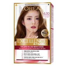 로레알파리 엑셀랑스 크림 빗캡으로 간편한 새치염색 염모제, 6.30호 골드 브라운, 1개