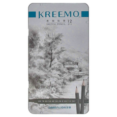 SIMBALION 雄獅KREEMO 素描鉛筆 鐵盒 12色組 KMPC-9561, 1盒