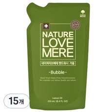네이쳐러브메레 핸드워시 거품형 리필, 레몬향, 250ml, 15개