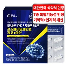케어란스 두뇌엔 PS 브레인 액션 포스파티딜세린 징코 아연 24g, 1개, 60정 1개, 60정