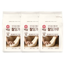 CJ 제일제당 백설 찰밀가루, 2.5kg, 3개