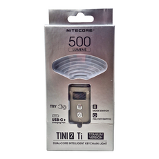 NITECORE 奈特科爾 TINI2 鈦合金匙扣燈 Ti 500流明 OLED顯示 USB-C 智能鑰匙燈, 1個