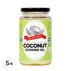 에버코코 쿠킹 코코넛 오일, 500ml, 5개