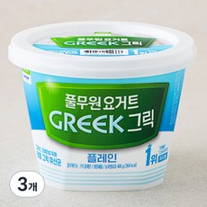 풀무원다논 그릭 플레인, 400g, 3개
