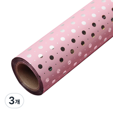 작은도트 비닐 롤 포장지 중 37.5cm x 17m, 핑크, 3개