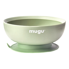 mugu 沐咕寶貝 小麥纖維防漏吸盤碗, 圓弧碗邊緣設計, 綠色小鱷魚, 1個