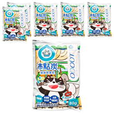 ODOUT 臭味滾 沛點炭強效除臭粒, 貓砂除臭, 持續七天抗臭, 適用各種貓砂, 添加並翻攪加強除臭效果, 80g, 6包