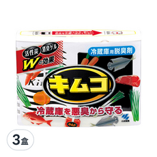 小林製藥 冷藏庫脫臭炭, 活性炭消臭, 冷藏庫用脫臭劑, 適用450L以下冰箱, 113g, 3盒