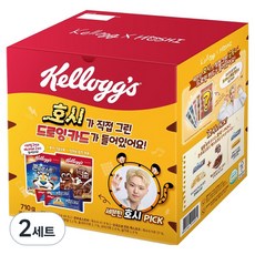 Kellogg's 家樂氏 Hoshi聯名香甜玉米片 300g+巧克力格格脆 340g+玉米片點心棒 35g 2條+Hoshi手繪小卡 隨機出貨, 2組
