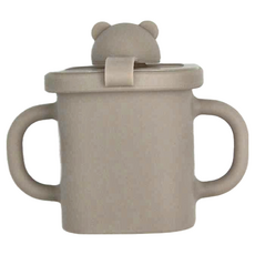 MODU'I BLUEMAMA 幼兒鉑金矽膠熊熊水杯零食杯, 350ml, 玫瑰粉/薄荷綠/摩卡/奶油黃/搪瓷白/清新綠, 1個