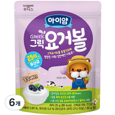 아이얌 그릭요거볼, 블루베리맛, 20g, 6개