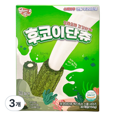 슈퍼포우 강아지껌 덴탈껌 후코이단츄 XS 30p, 오래츄, 150g, 3개 - 버틀러티