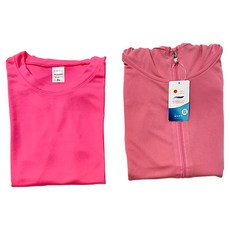 MI MI LEO 台灣製機能防曬2件組 防曬外套 2XL 粉桃色 + 路跑螢光T恤 XL 螢光桃色