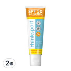 thinksport 新寶貝 純物理防曬霜 兒童款 SPF50, 89ml, 20%氧化鋅, 2條