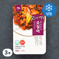 꾸봐꾸어 맛있게 매운 부산포차 오징어 (냉동), 300g, 3개