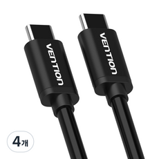 벤션 무산소 C to C타입 고속데이터 충전 미러링 USB 3.0 케이블, 혼합 색상, 4개, 1m