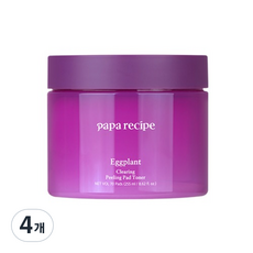 파파레서피 가지 클리어링 필링 패드 토너 255ml, 4개