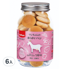 PetBest 島原手作犬用麵包【純羊奶】6入, 狗狗零食, 羊奶口味, 柔軟易嚼, 腸道健康, 無添加, 100g