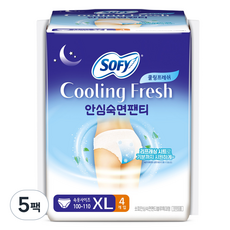 쏘피 쿨링프레쉬 안심숙면팬티 입는 오버나이트, 특대형, 4매입, 5개