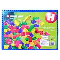 HUBELiNO 德國製 軌道式積木底板 560孔 116%與它牌積木兼容, 藍色, 1個