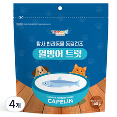 탐사 반려동물 동결건조 간식, 열빙어 트릿, 100g, 4개 - 강아지열빙어