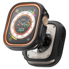 엘라고 애플워치 울트라 듀오 케이스 49mm, 블랙 + 오렌지 블랙 + 오렌지