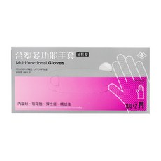台塑 多功能手套 M 102入/盒, 內壓紋設計, 彈性優越, 觸感柔軟, 1盒