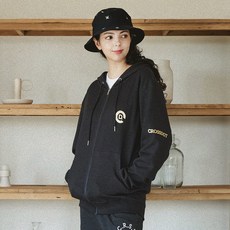 Cross Dot左側金屬拉鍊連帽拉鍊外套 CHD_0013