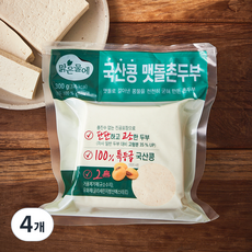 맑은물에 국산콩 맷돌촌두부, 300g, 4개