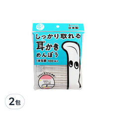 SANYO 山洋 清潔棉花棒 附耳扒, 100支, 日本製造, 2包