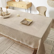Hoom禾馨生活 編織奶茶桌布 90*150cm, 150 x 90cm, 奶茶鬆餅格, 1個