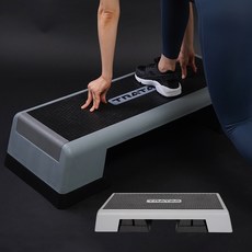 트라택 와이드형 대형발판 3단 에어로빅 스텝박스, 블랙 회색 + 검정색