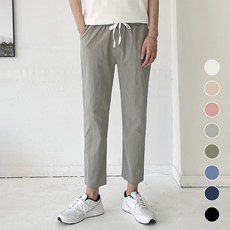 어나더디 남녀공용 면 스판 9부 밴딩 팬츠