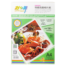 COLOR DANCE 彩之舞 特級亮面相片紙, A4尺寸, 50張入, 防水, 適用於照片, A4(297 x 210 x 0.24mm), 1包
