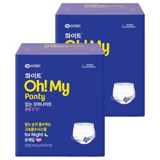 WHITE Oh My Panty穿著式夜用型, 中型, 8入, 2組
