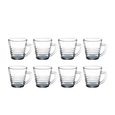 글라스락 내열강화 믹스 커피 머그 220ml, 투명, 8개