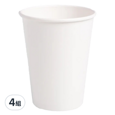 公版冷熱共用杯12oz 白色, 雙面PE淋膜, 冷熱飲皆適用, 50入, 50個, 4組