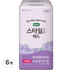 디펜드 여성용 스타일 패드 대용량 18개입 6개
