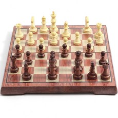 Tree 古董折疊磁鐵國際象棋套組 31.5 x 27 厘米, 棕色 米色