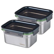 락앤락 스텐 스테커블 밀폐용기, 2개, 1L