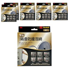 3M Scotch 多用途隔音防撞泡棉 各類吸撞隔音,防止冷暖氣外洩, 防蚊蟲,防風,抗溼氣,適用間隙1-3mm, #2360, 6盒