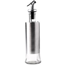 不鏽鋼玻璃可控油量密封油壺, 304不鏽鋼, 300ml, 單手操作, 1瓶