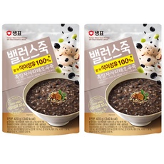 샘표 밸런스죽 흑임자 서리태 오곡죽, 420g, 2개