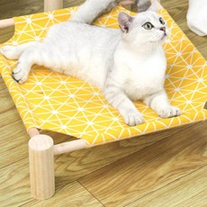 건우코리아 캣 베드 우드 해먹, 옐로우